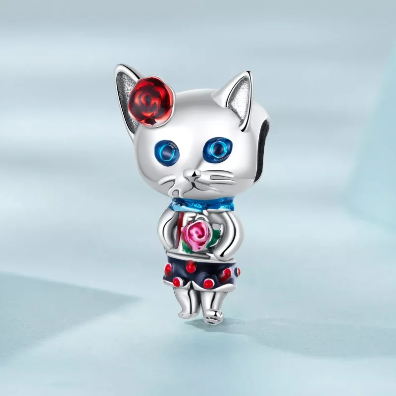 (immagine per) Charm tipo Pandora Strano gatto - SCC2377 - Visualizza 2