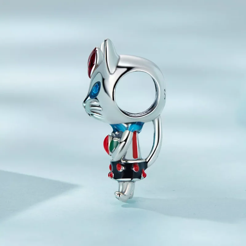 (immagine per) Charm tipo Pandora Strano gatto - SCC2377 - Visualizza 3