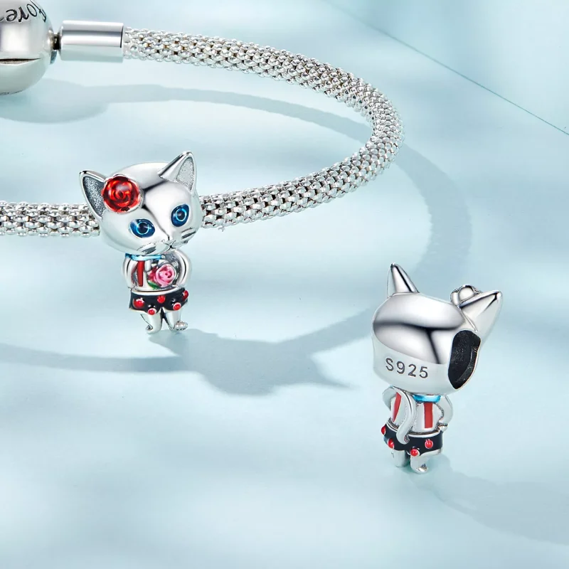 (immagine per) Charm tipo Pandora Strano gatto - SCC2377 - Visualizza 4
