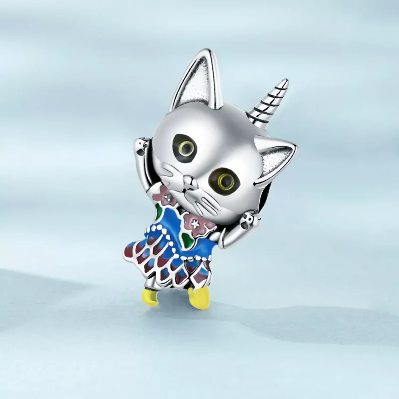 (immagine per) Charm tipo Pandora Strano gatto - SCC2378 - Visualizza 2