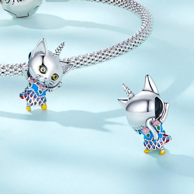(immagine per) Charm tipo Pandora Strano gatto - SCC2378 - Visualizza 4
