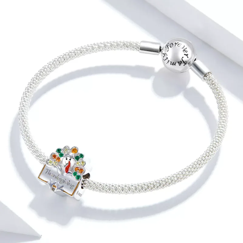 (immagine per) Charm tipo Pandora Tacchino del Ringraziamento - BSC339 - Visualizza 3