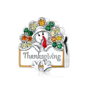 (immagine per) Charm tipo Pandora Tacchino del Ringraziamento - BSC339