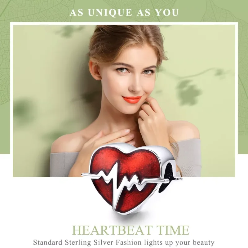 (immagine per) Charm tipo Pandora Tempo di battiti cardiaci - SCC1151 - Visualizza 2