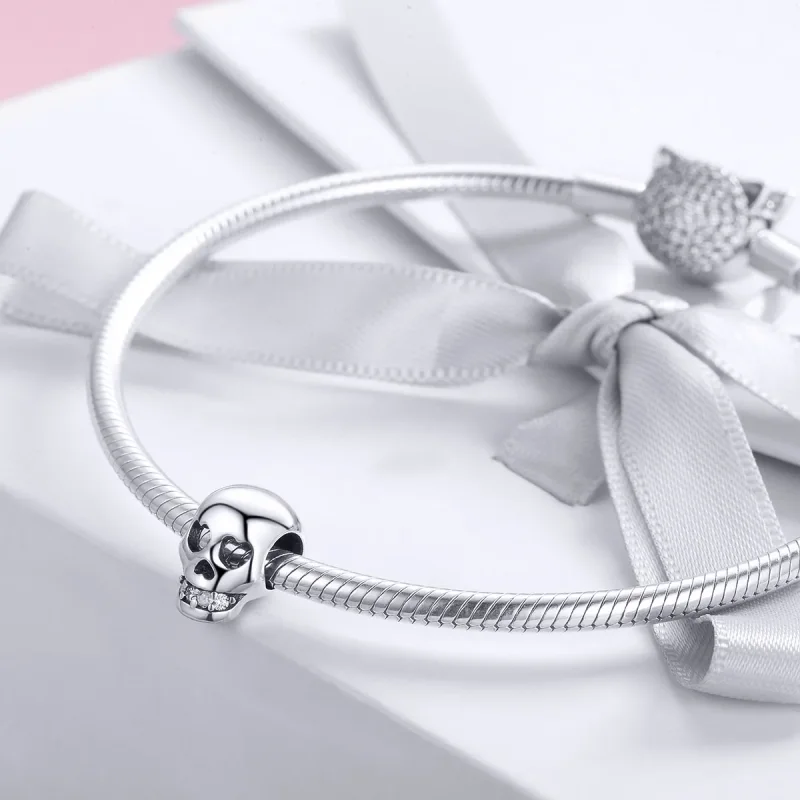 (immagine per) Charm tipo Pandora Teschio bianco - SCC965 - Visualizza 3