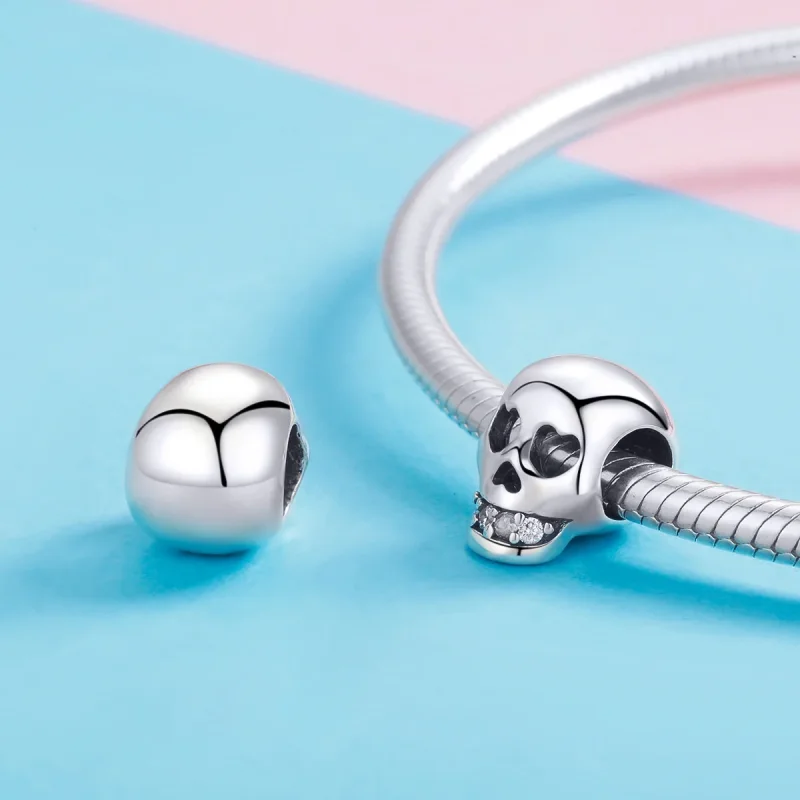 (immagine per) Charm tipo Pandora Teschio bianco - SCC965 - Visualizza 4