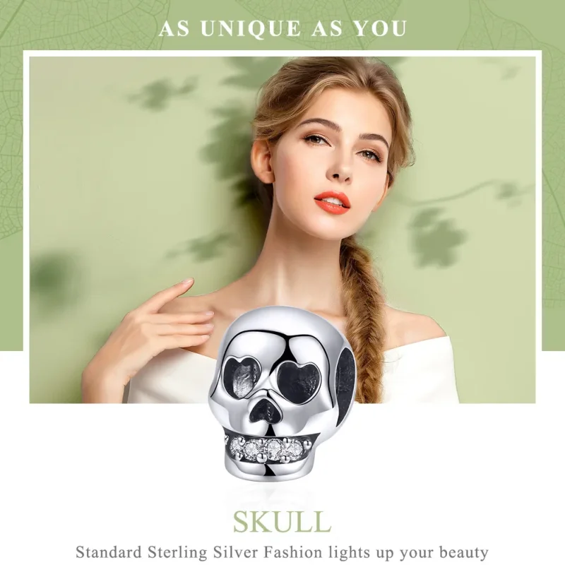 (immagine per) Charm tipo Pandora Teschio bianco - SCC965 - Visualizza 6