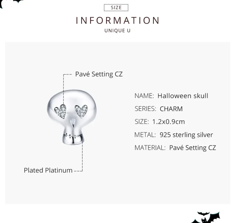 (immagine per) Charm tipo Pandora Teschio di Halloween - SCC1362 - Visualizza 7