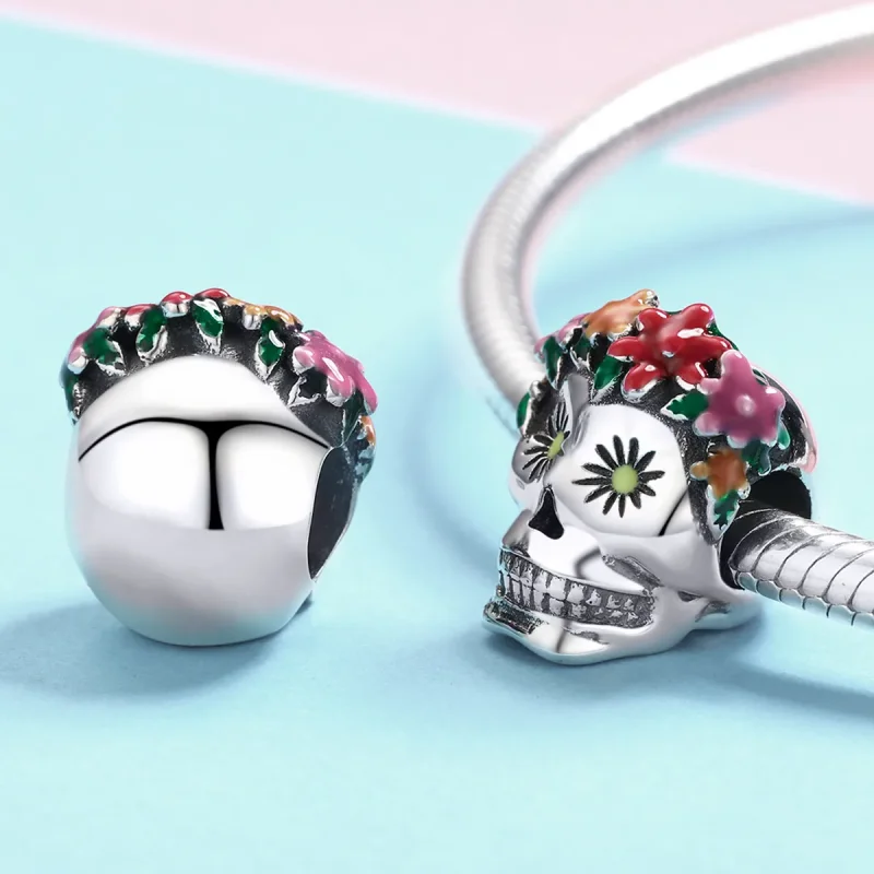 (immagine per) Charm tipo Pandora Teschio di zucchero - SCC888 - Visualizza 3