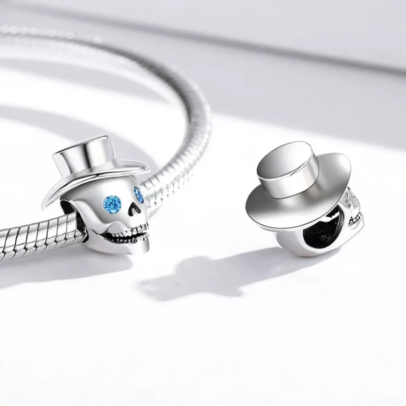 (immagine per) Charm tipo Pandora Teschio Gentiluomo - BSC525 - Visualizza 3
