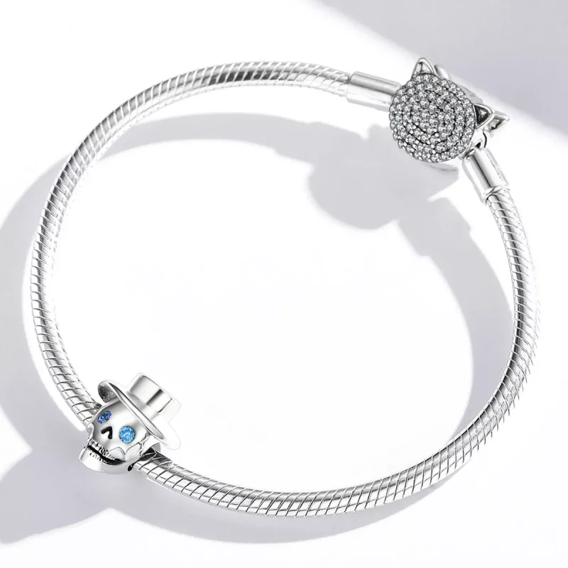 (immagine per) Charm tipo Pandora Teschio Gentiluomo - BSC525 - Visualizza 4