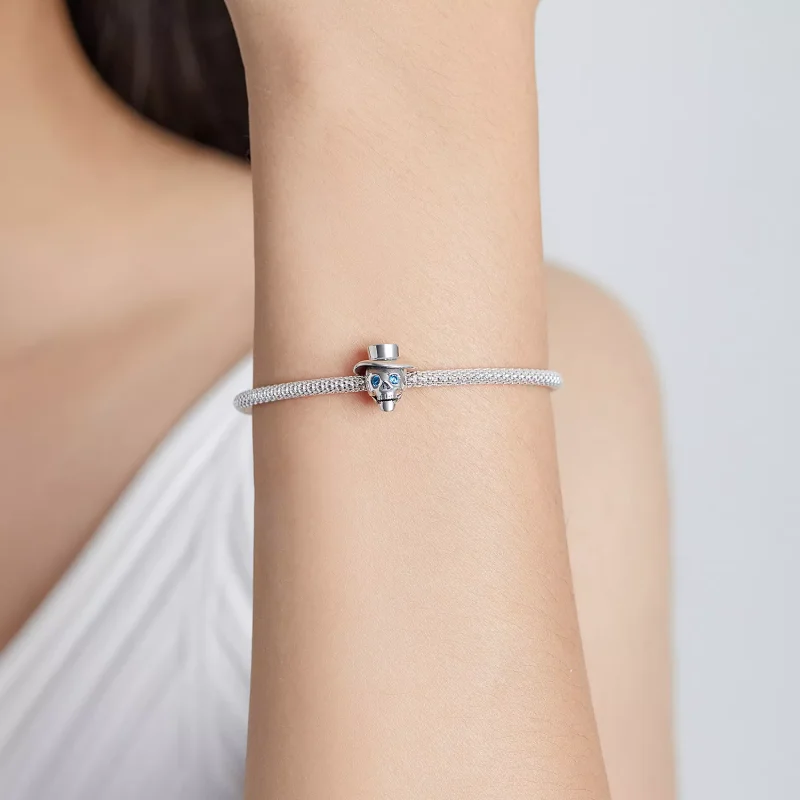 (immagine per) Charm tipo Pandora Teschio Gentiluomo - BSC525 - Visualizza 5