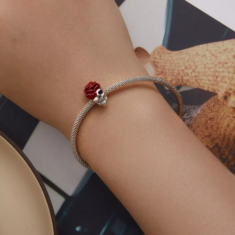 (immagine per) Charm tipo Pandora Teschio Rosa - SCC2403 - Visualizza 6