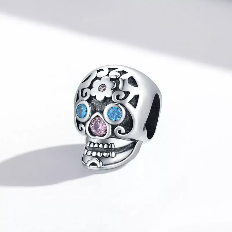 (immagine per) Charm tipo Pandora Teschio traforato - BSC524 - Visualizza 2