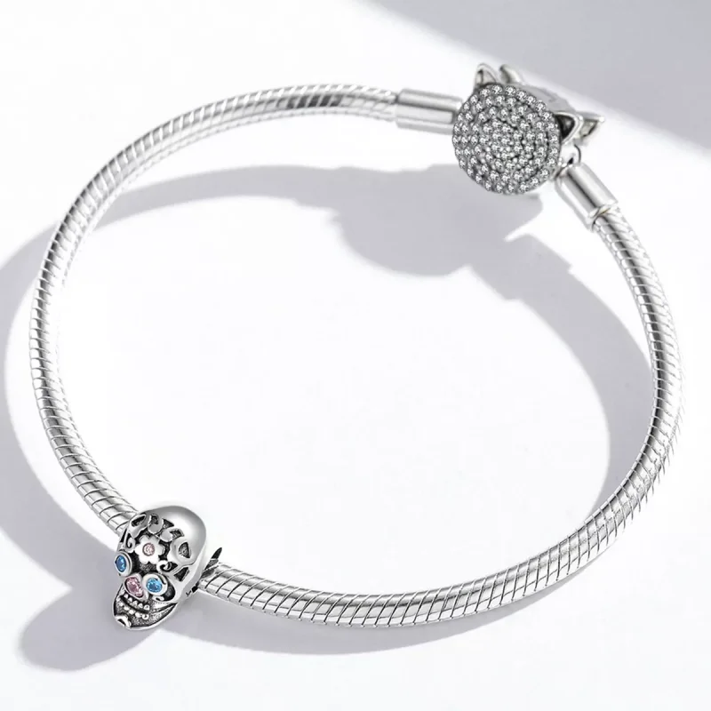 (immagine per) Charm tipo Pandora Teschio traforato - BSC524 - Visualizza 4