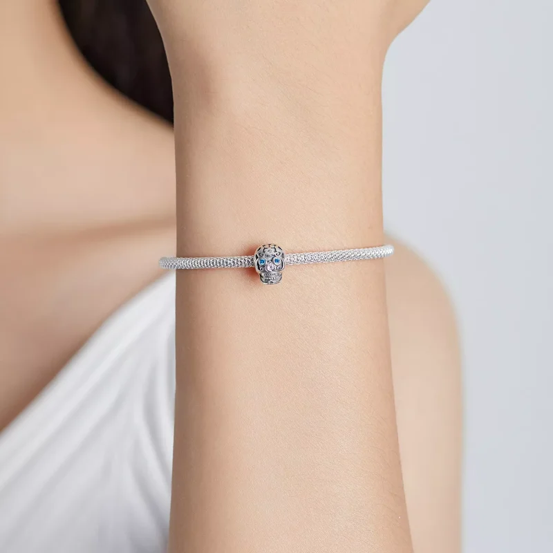 (immagine per) Charm tipo Pandora Teschio traforato - BSC524 - Visualizza 5