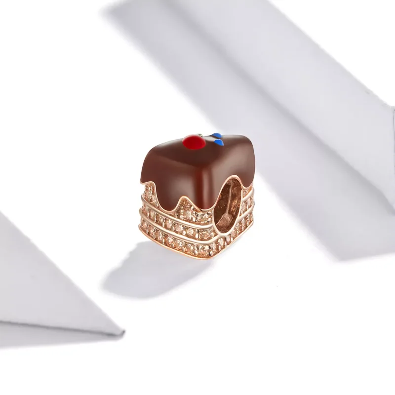 (immagine per) Charm tipo Pandora Torta al cioccolato - BSC349 - Visualizza 2