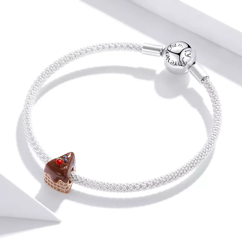 (immagine per) Charm tipo Pandora Torta al cioccolato - BSC349 - Visualizza 3