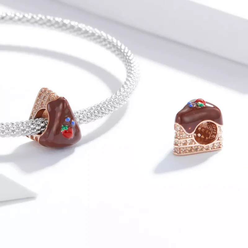 (immagine per) Charm tipo Pandora Torta al cioccolato - BSC349 - Visualizza 4