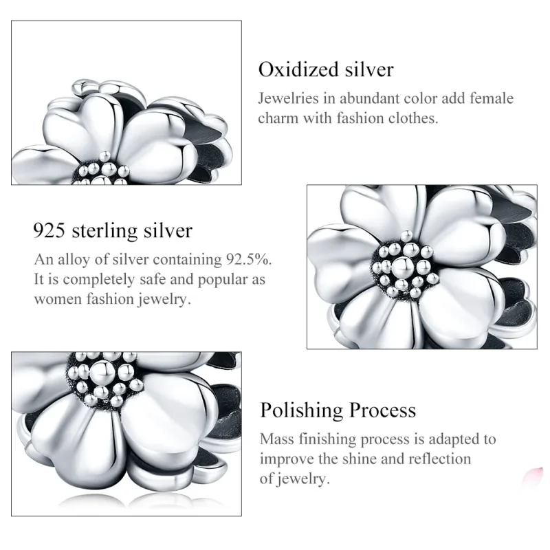 (immagine per) Charm tipo Pandora Tre fiori - SCC1486 - Visualizza 6
