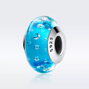 (immagine per) Charm tipo Pandora Trend Blu con Vetro di Murano Filettato - SCZ029
