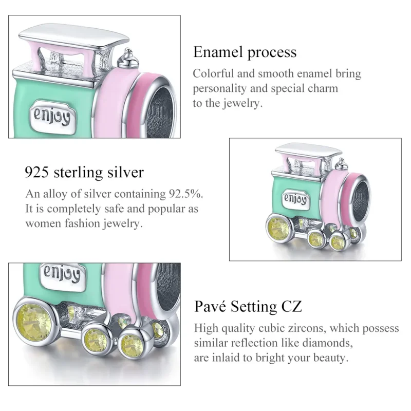(immagine per) Charm tipo Pandora Treno colorato - BSC289 - Visualizza 7