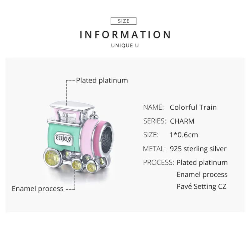 (immagine per) Charm tipo Pandora Treno colorato - BSC289 - Visualizza 8