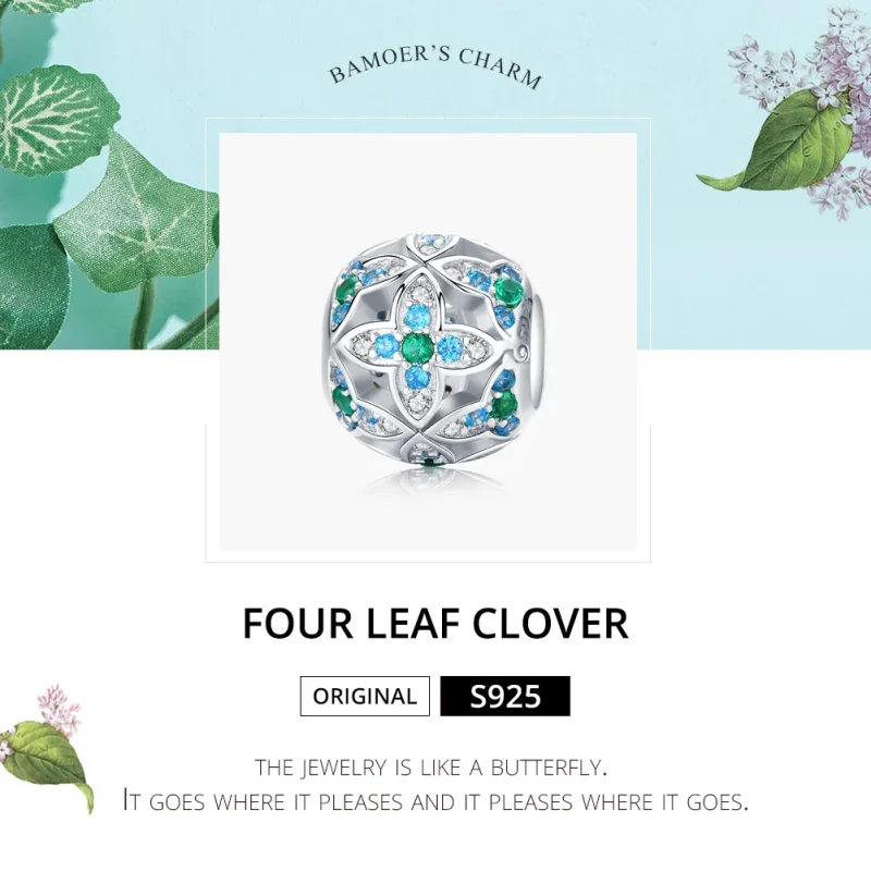(immagine per) Charm tipo Pandora Trifoglio - BSC115 - Visualizza 5