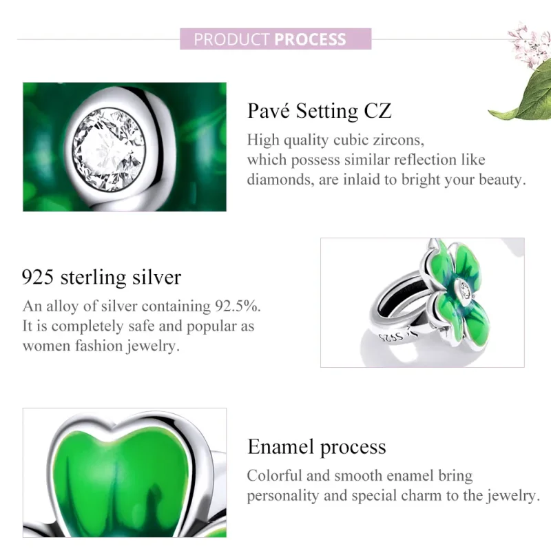 (immagine per) Charm tipo Pandora Trifoglio fortunato - SCC1749 - Visualizza 8