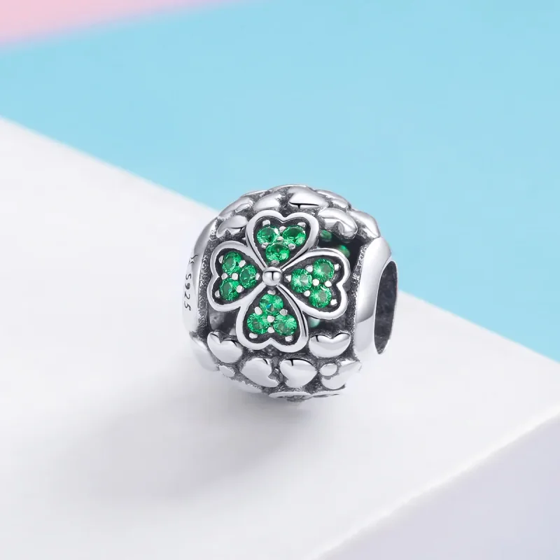 (immagine per) Charm tipo Pandora Trifoglio Verde - SCC964 - Visualizza 2