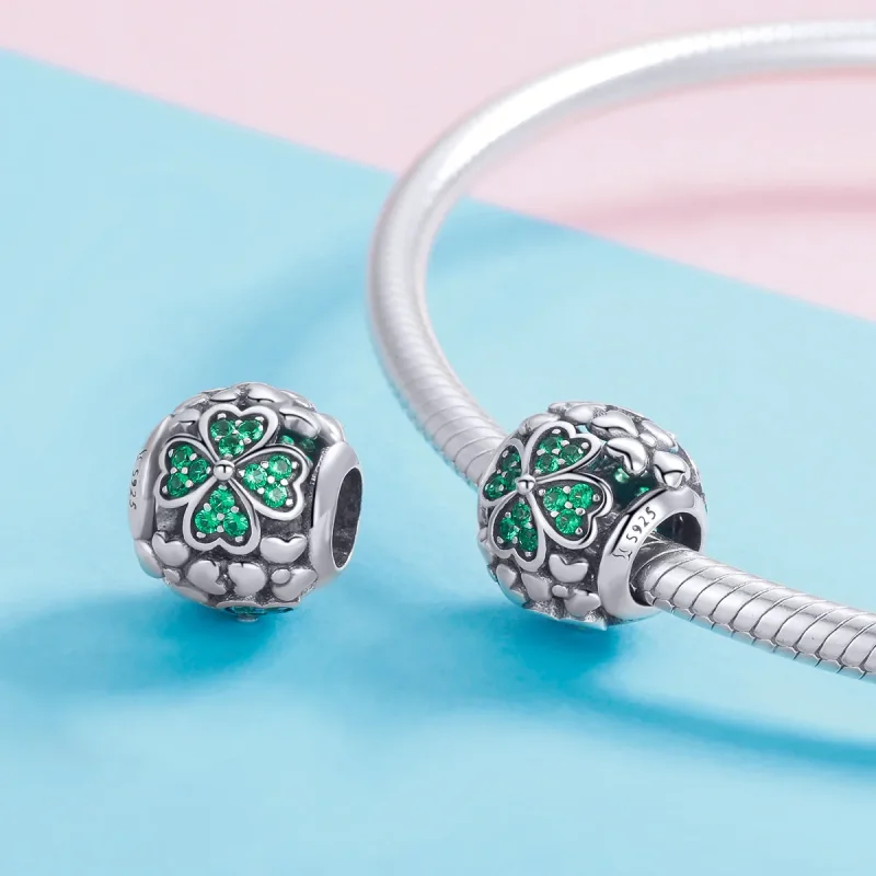 (immagine per) Charm tipo Pandora Trifoglio Verde - SCC964 - Visualizza 4