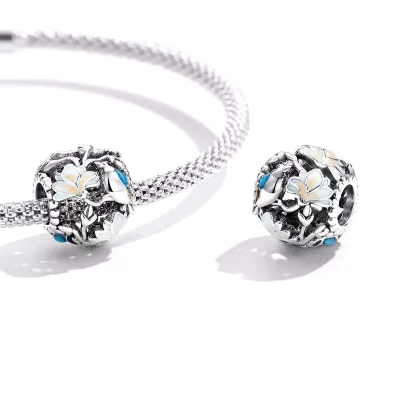 (immagine per) Charm tipo Pandora Uccelli e fiori - Equinozio - SCC2194 - Visualizza 3