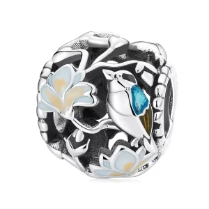 (immagine per) Charm tipo Pandora Uccelli e fiori - Equinozio - SCC2194