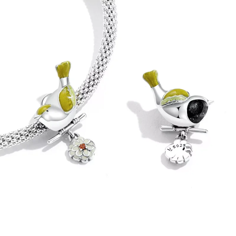 (immagine per) Charm tipo Pandora Uccelli e fiori - Inizio della primavera - SCC2191 - Visualizza 3