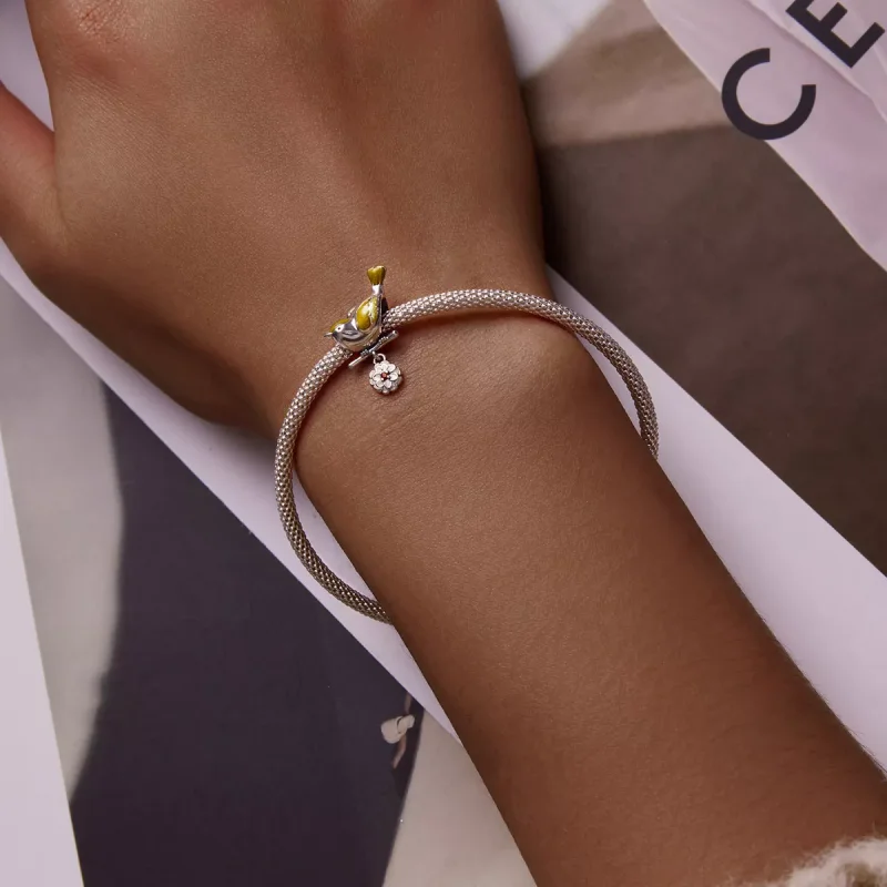 (immagine per) Charm tipo Pandora Uccelli e fiori - Inizio della primavera - SCC2191 - Visualizza 5