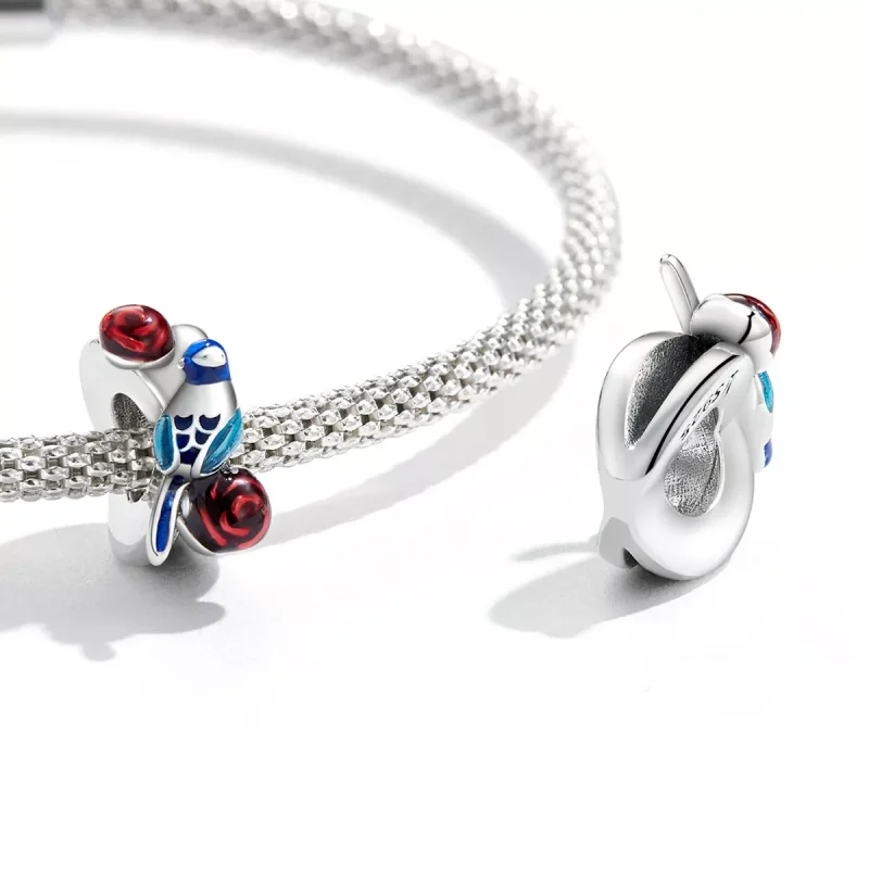 (immagine per) Charm tipo Pandora Uccelli e fiori - Risveglio degli insetti - SCC2192 - Visualizza 3