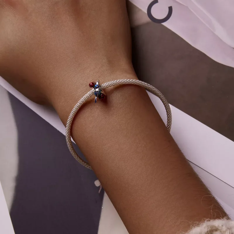 (immagine per) Charm tipo Pandora Uccelli e fiori - Risveglio degli insetti - SCC2192 - Visualizza 5
