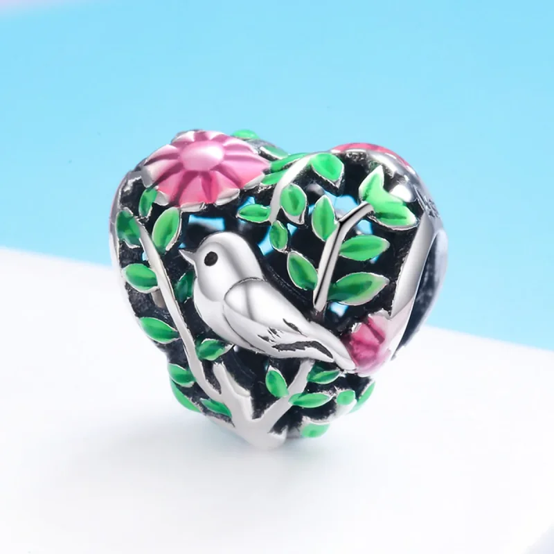 (immagine per) Charm tipo Pandora Uccelli Nella Foresta - SCC647 - Visualizza 3