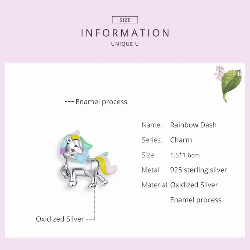 (immagine per) Charm tipo Pandora Unicorno arcobaleno - SCC1500 - Visualizza 7