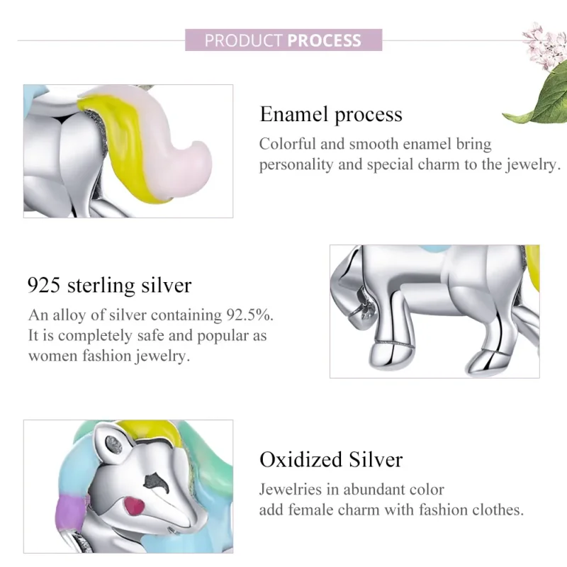 (immagine per) Charm tipo Pandora Unicorno arcobaleno - SCC1500 - Visualizza 8