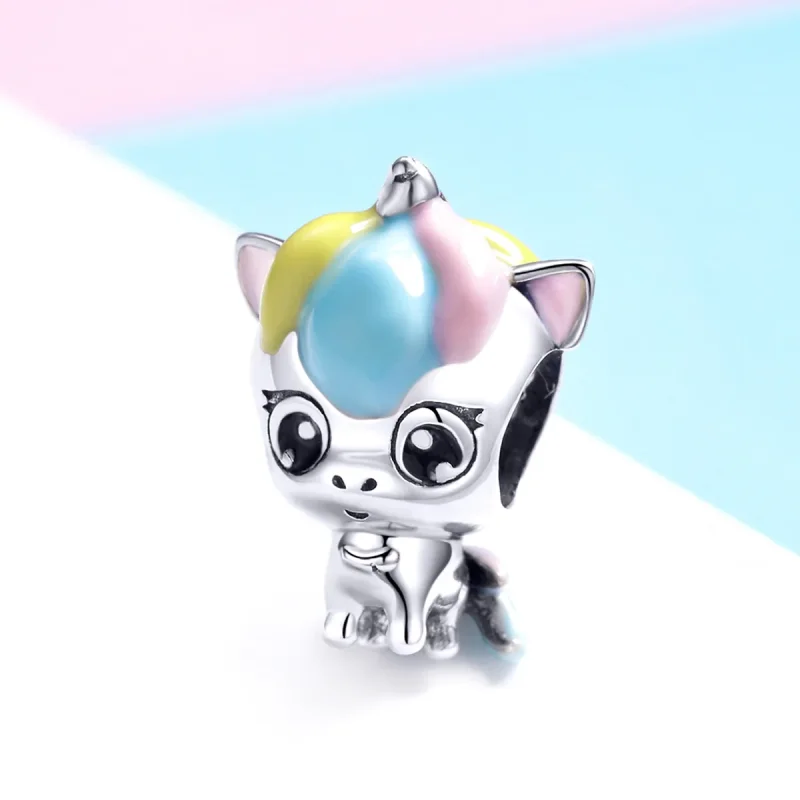 (immagine per) Charm tipo Pandora Unicorno carino - BSC059 - Visualizza 2