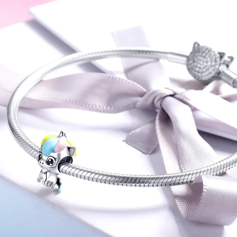 (immagine per) Charm tipo Pandora Unicorno carino - BSC059 - Visualizza 3
