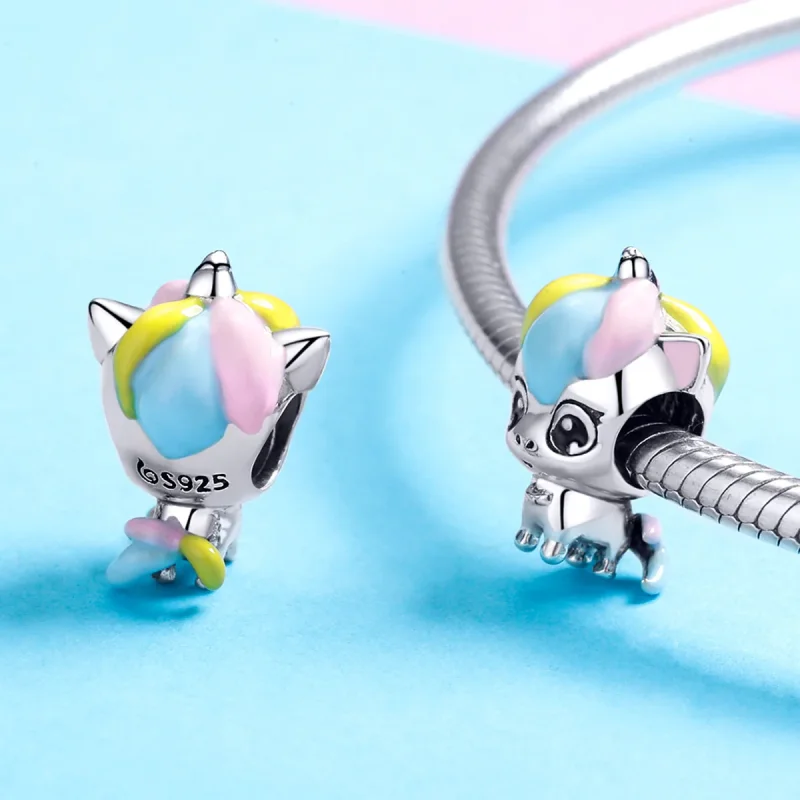 (immagine per) Charm tipo Pandora Unicorno carino - BSC059 - Visualizza 4