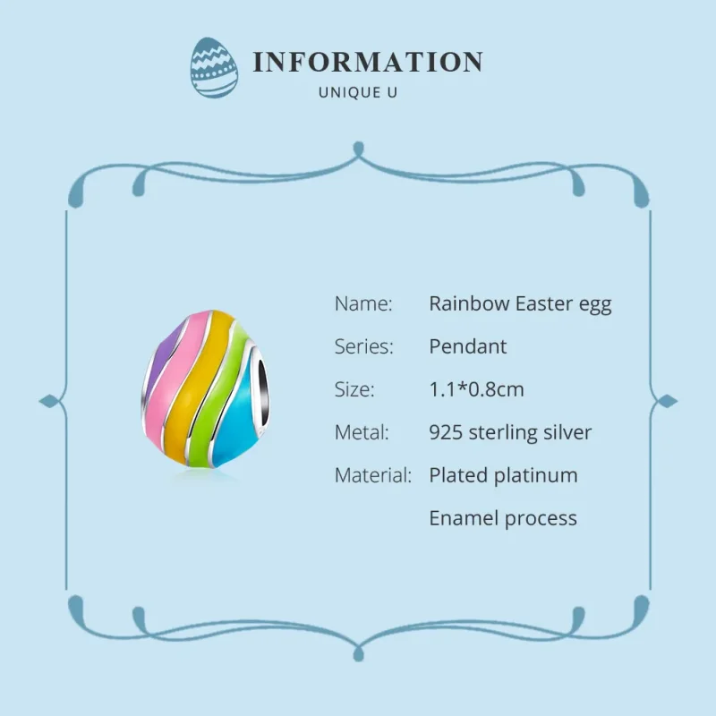 (immagine per) Charm tipo Pandora Uovo di Pasqua - BSC223 - Visualizza 6