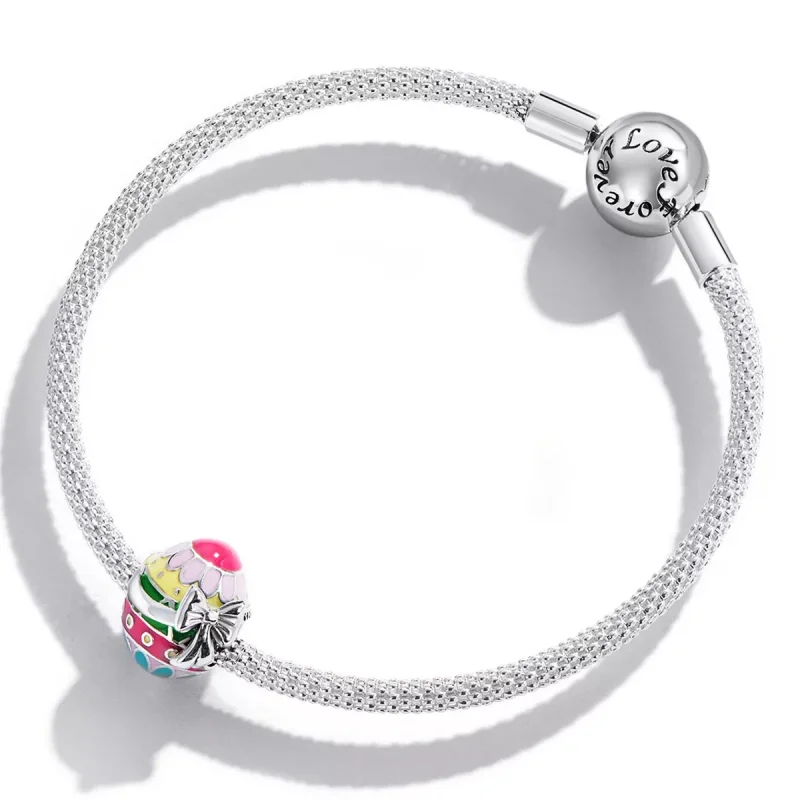 (immagine per) Charm tipo Pandora Uovo di Pasqua con fiocco - SCC2119 - Visualizza 3