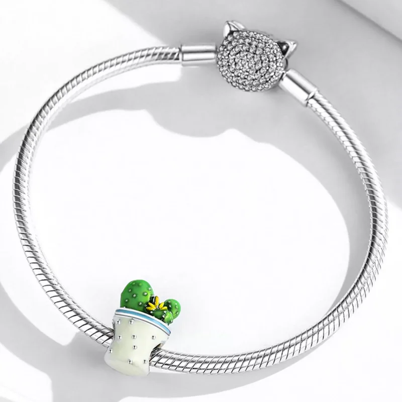 (immagine per) Charm tipo Pandora Vaso Di Cactus - SCC2019 - Visualizza 3