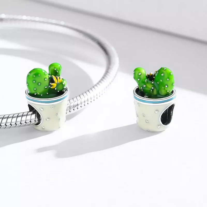 (immagine per) Charm tipo Pandora Vaso Di Cactus - SCC2019 - Visualizza 4