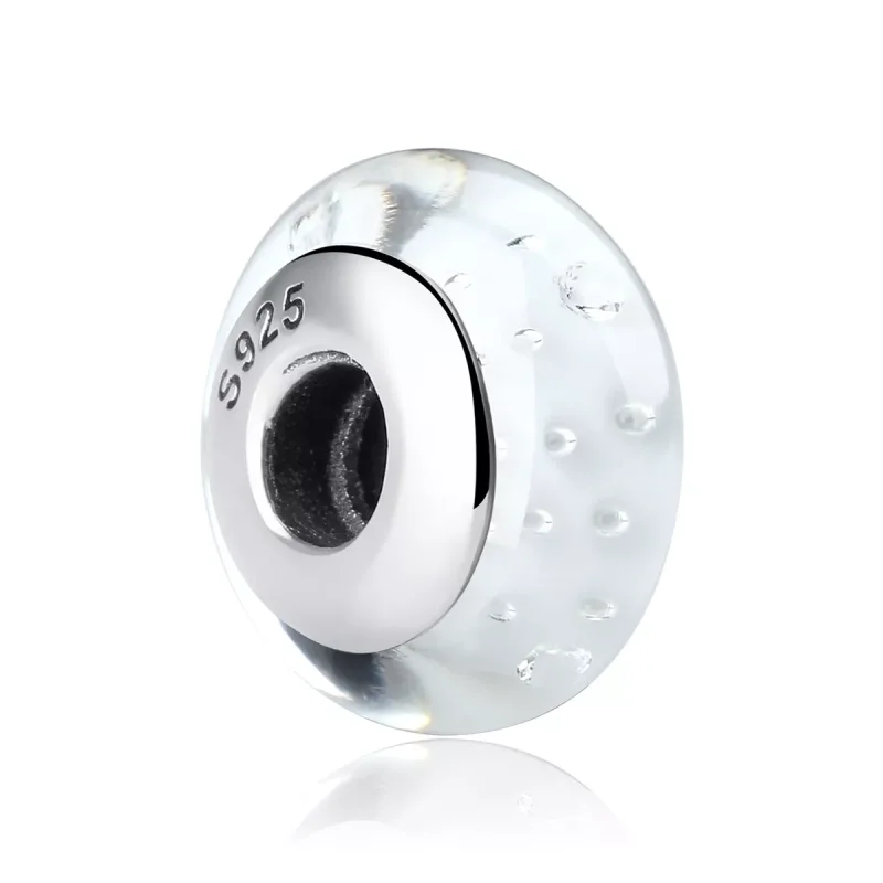 (immagine per) Charm tipo Pandora Vetro di Murano bianco - SCZ002 - Visualizza 2