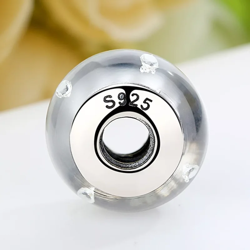 (immagine per) Charm tipo Pandora Vetro di Murano bianco - SCZ002 - Visualizza 4