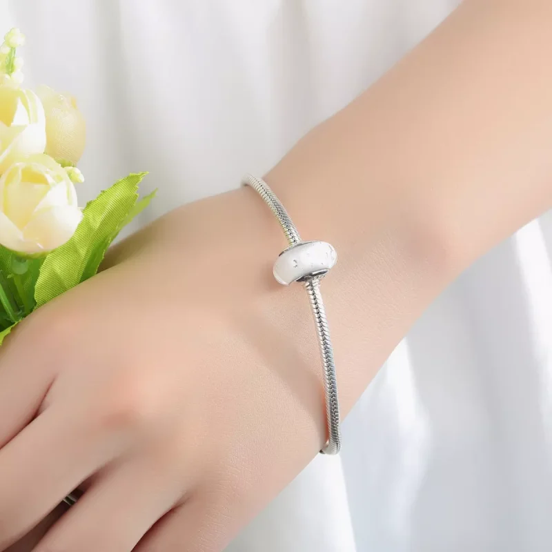 (immagine per) Charm tipo Pandora Vetro di Murano bianco - SCZ002 - Visualizza 6